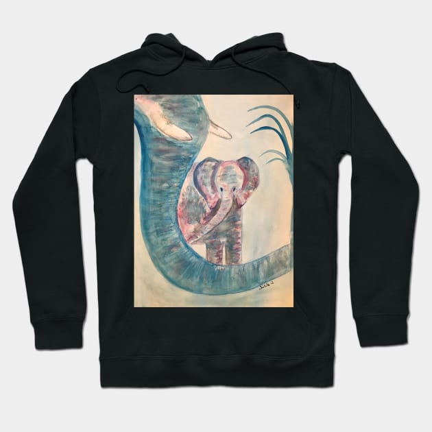 An Elephant Mothers Love Hoodie by Juliejart